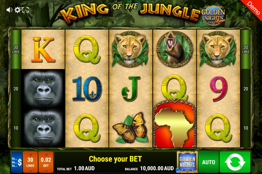 King Of The Jungle Golden Nights Bonus Free Play In Demo Mode