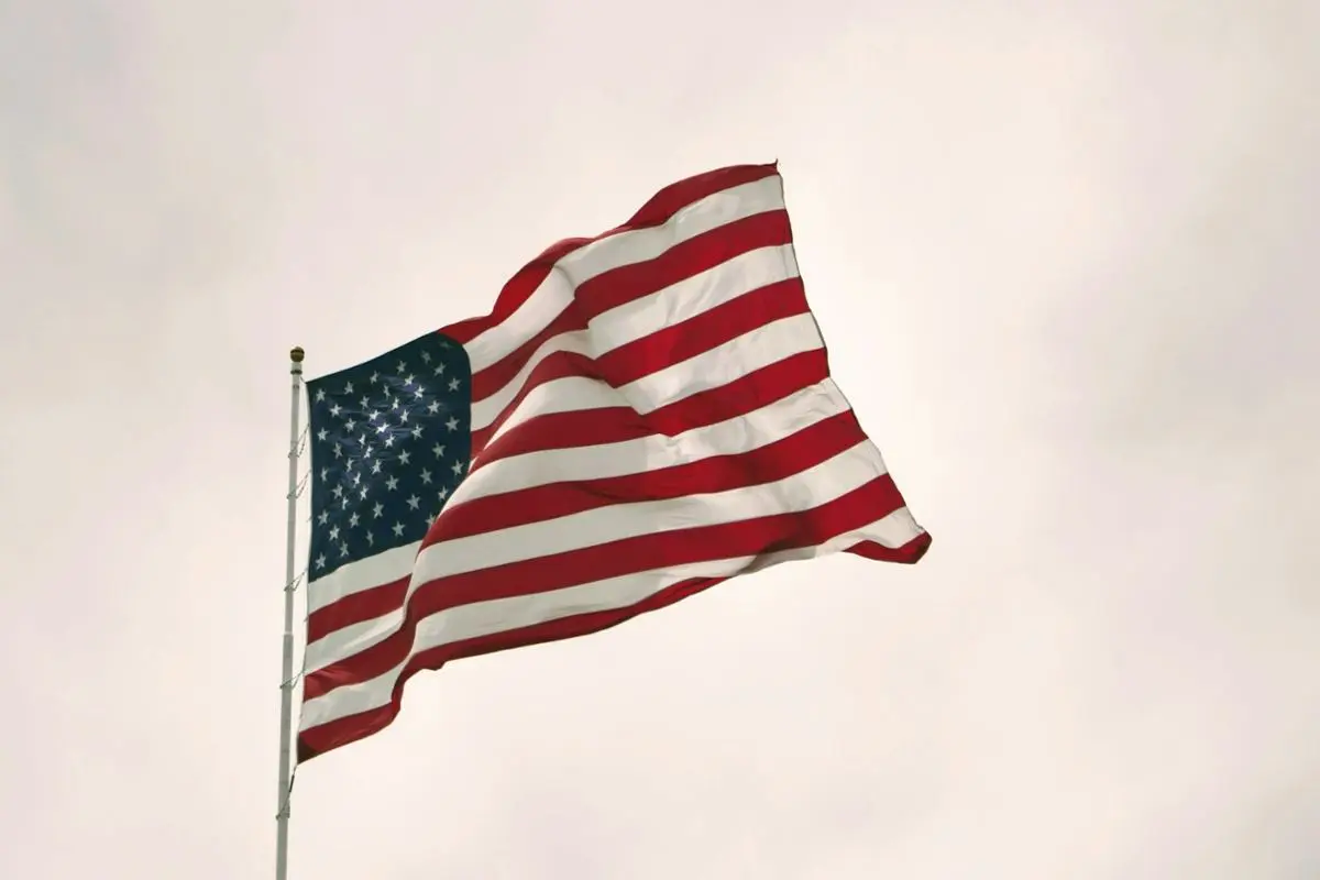 United States's national flag flapping in the wind.