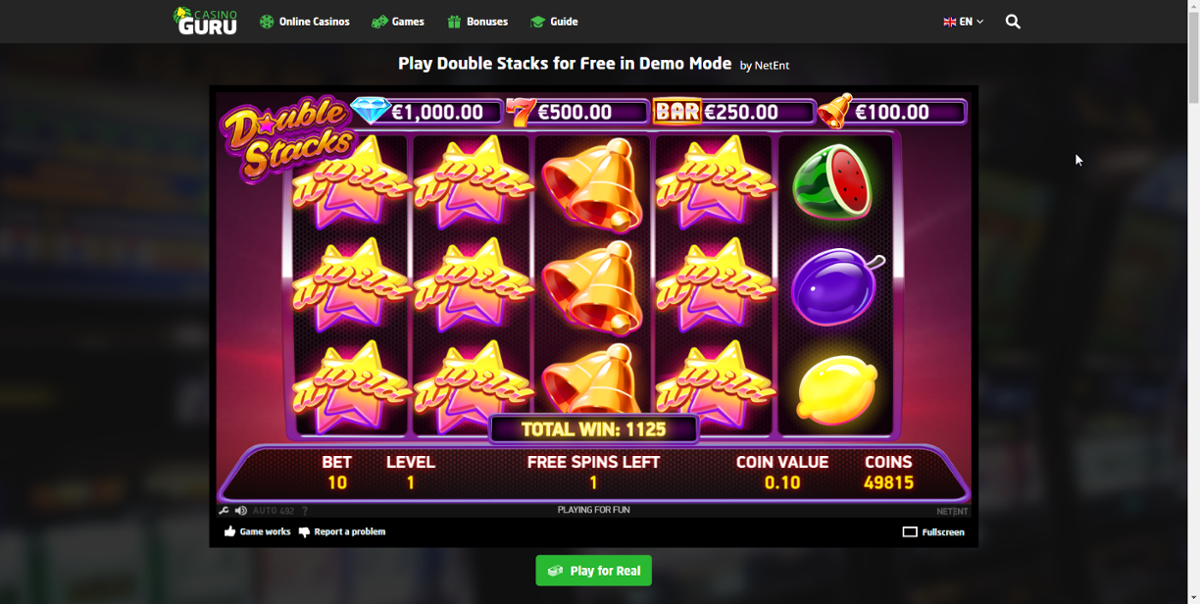 Double Stacks stacked wilds in free spins