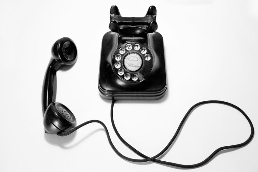 A landline phone.