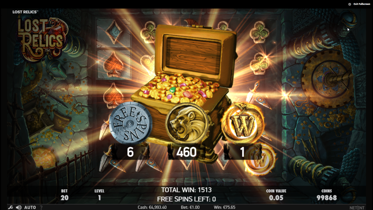 Lost Relics big treasure bonus unlocked