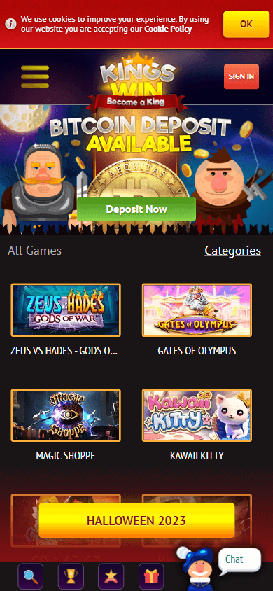 kingswin_casino_homepage_mobile