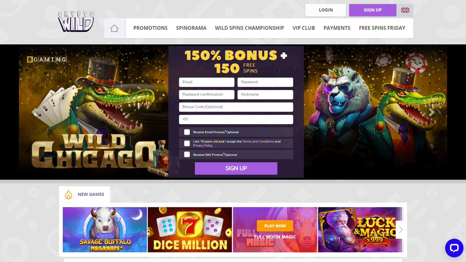 cryptowild_casino_homepage_desktop