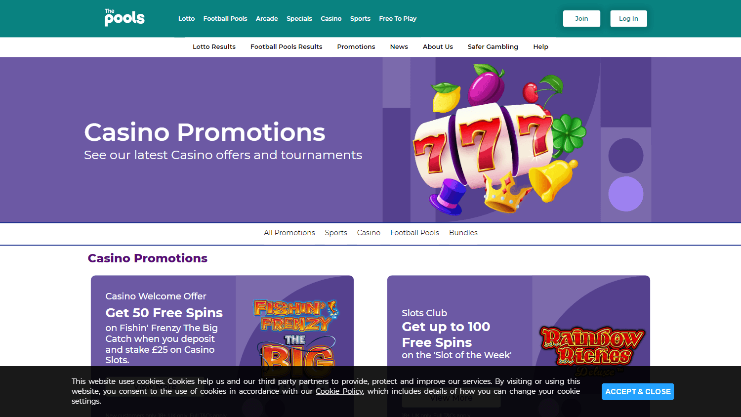 the_pools_casino_promotions_desktop