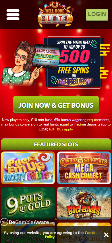 well_done_slots_casino_homepage_mobile