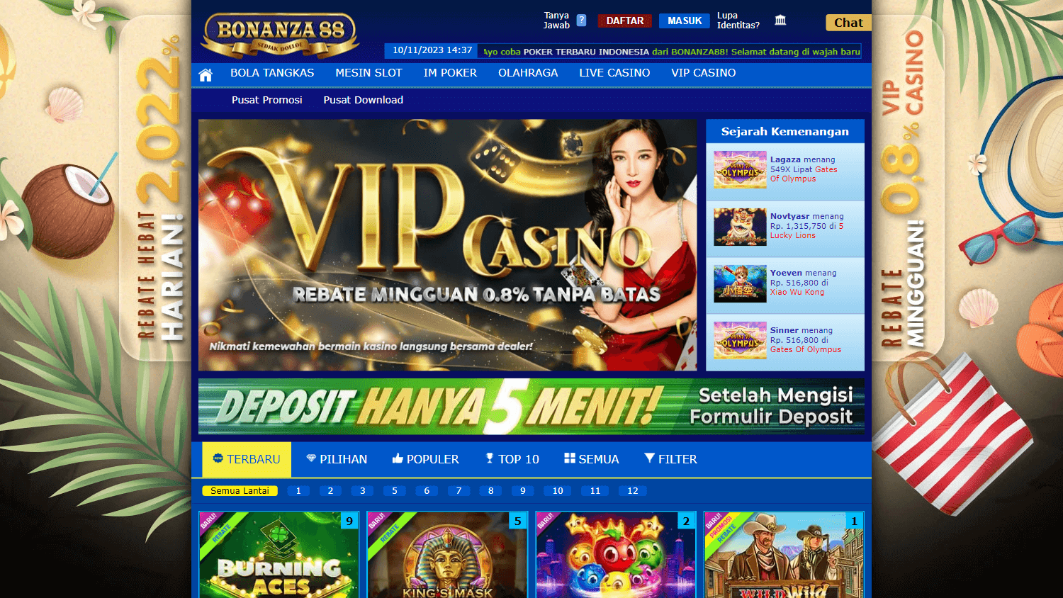 bonanza88_casino_homepage_desktop