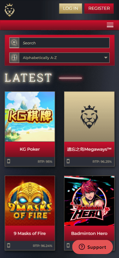 king_gaming_casino_homepage_mobile