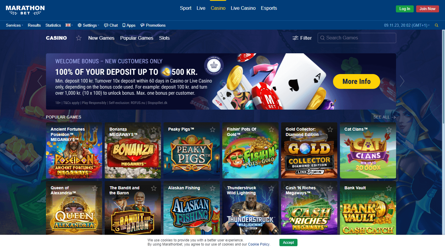 Galería de juegos de Marathonbet