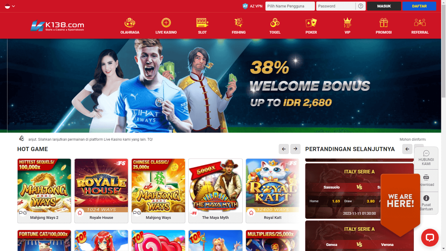 k138win_casino_homepage_desktop