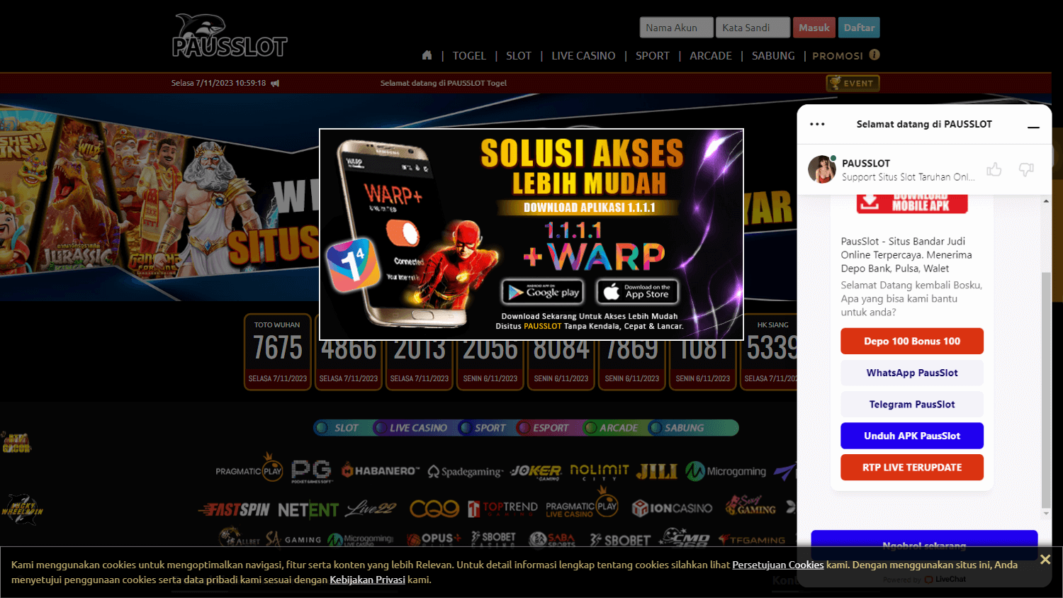 pausslot_casino_homepage_desktop