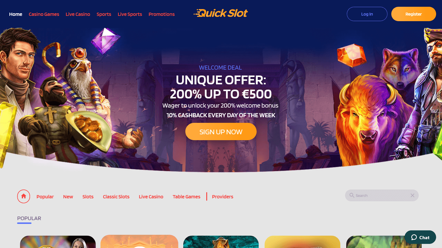 quickslot_casino_homepage_desktop