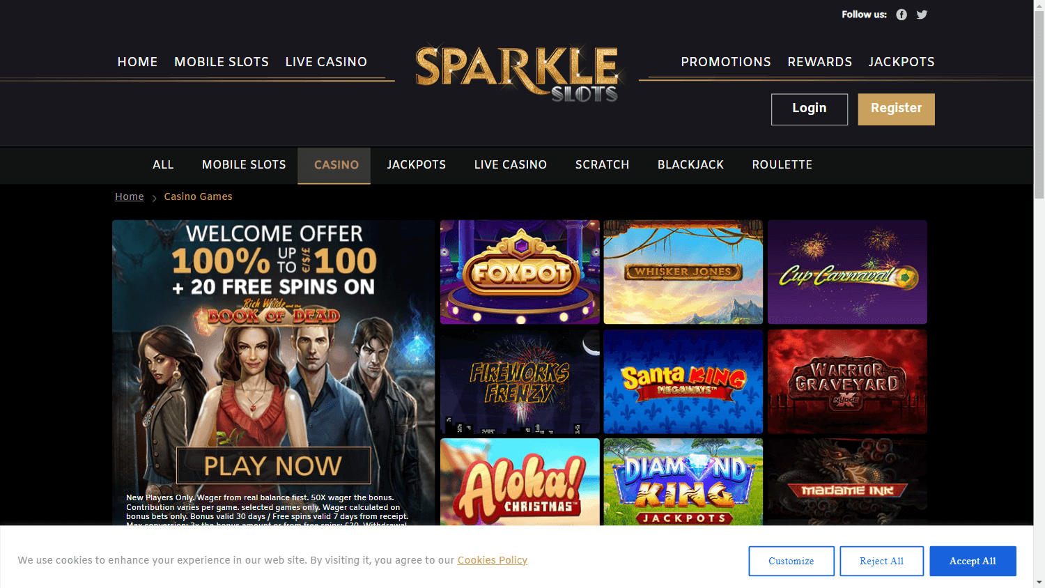 sparkleslots_casino_homepage_desktop