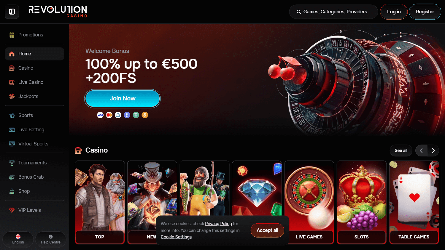 revolution_casino_homepage_desktop