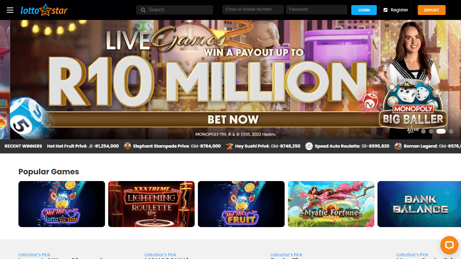 lottostar_casino_homepage_desktop