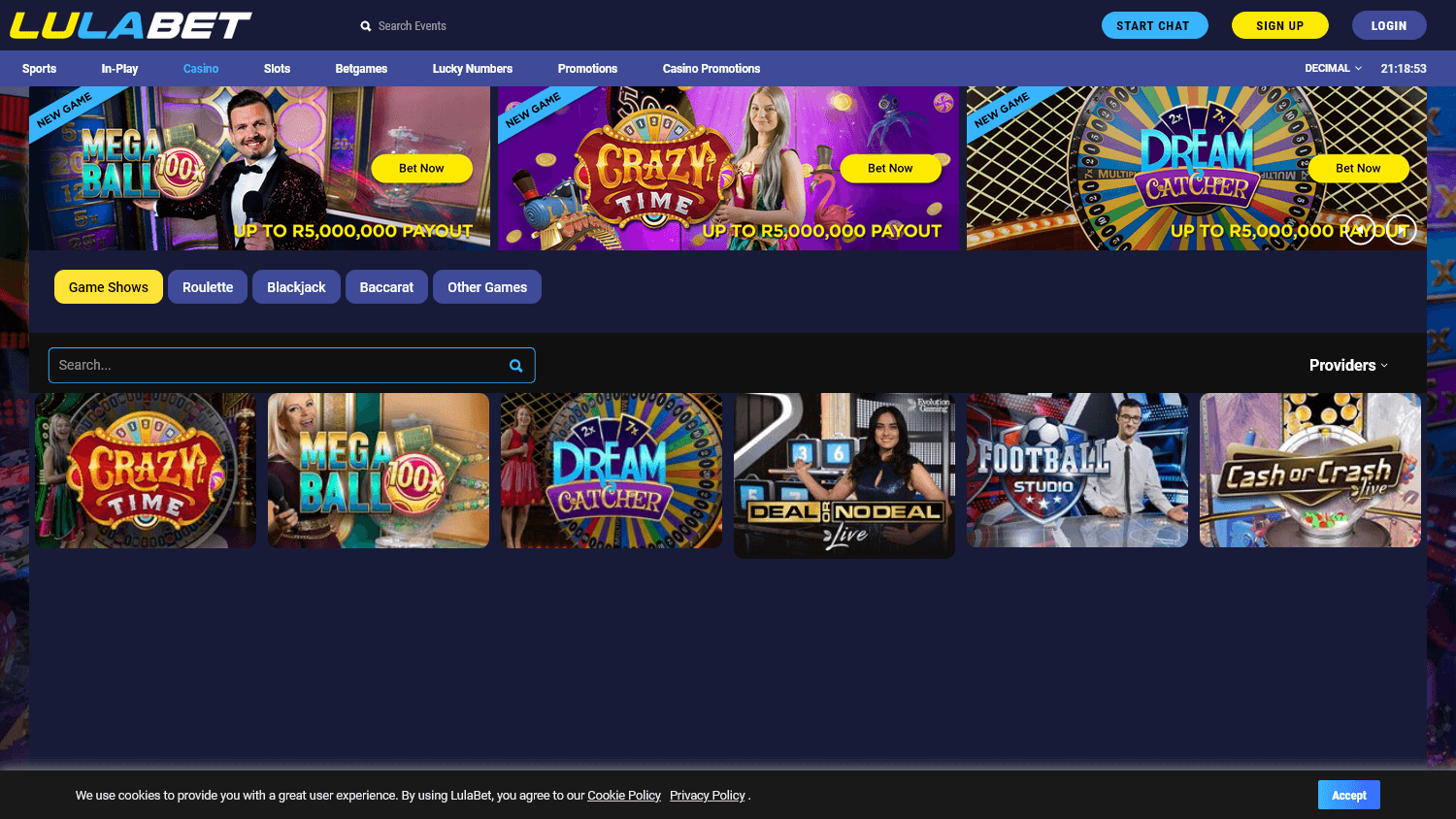 lulabet_casino_homepage_desktop