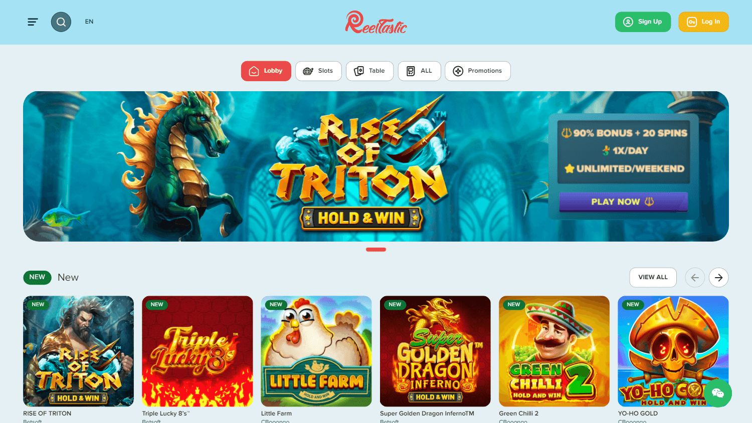 reeltastic_casino_homepage_desktop