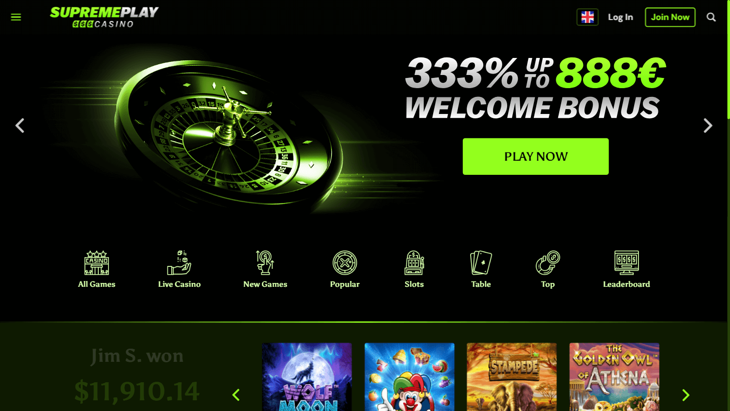 supremeplay_casino_homepage_desktop