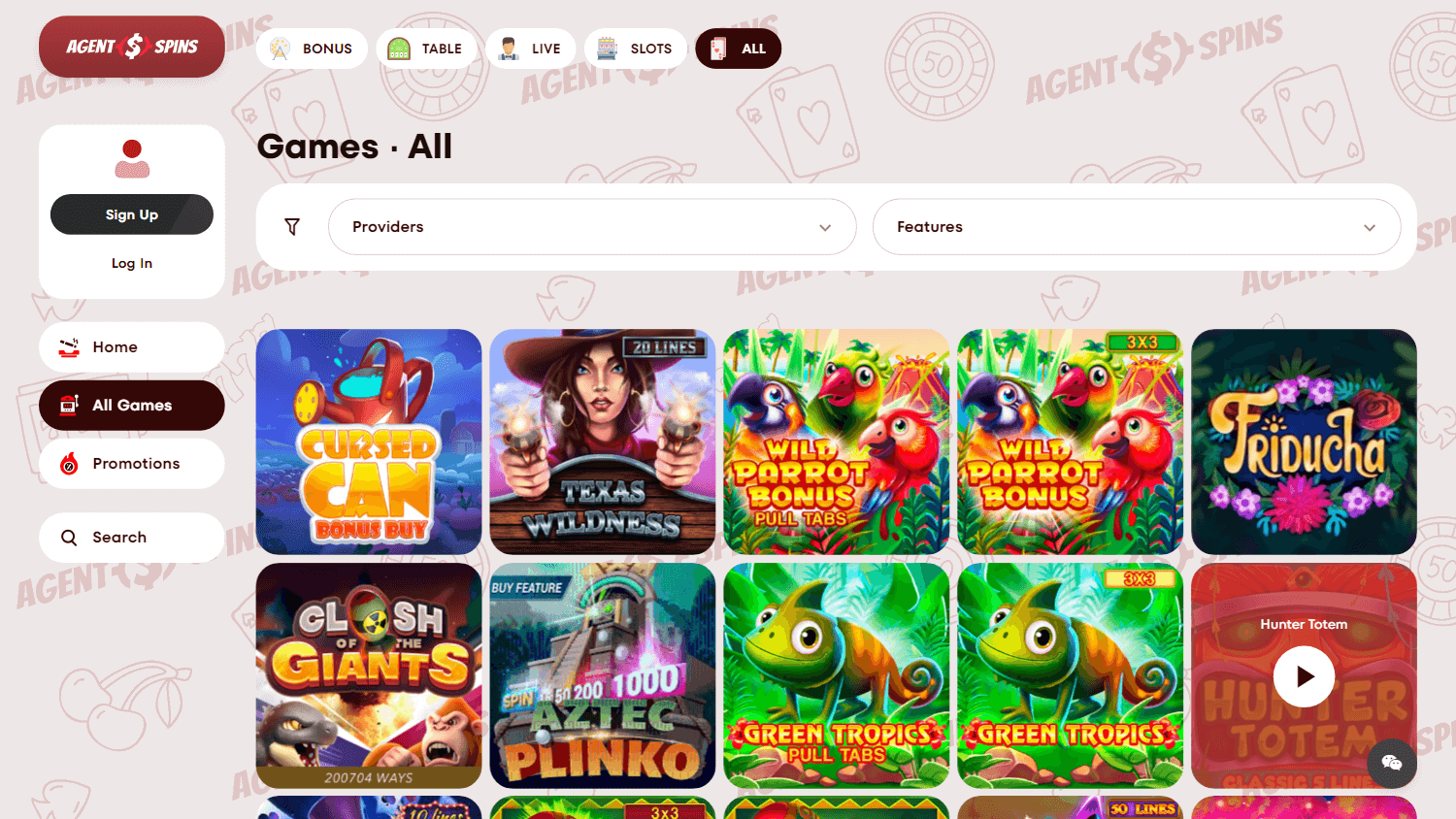 Explore Agent Spins Game Gallery