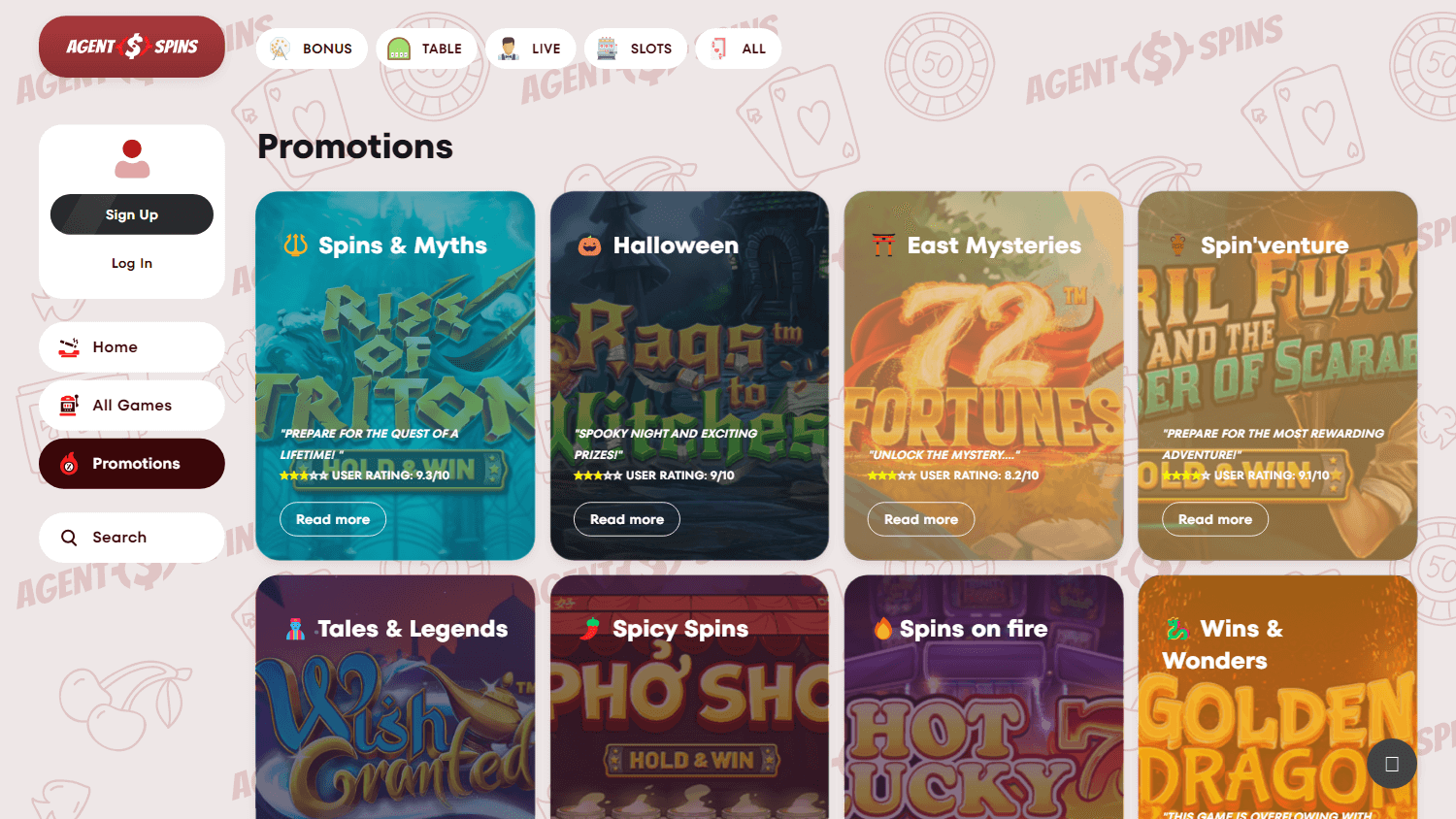 Promotions at Agent Spins