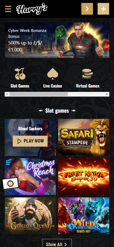 harry's_casino_homepage_mobile