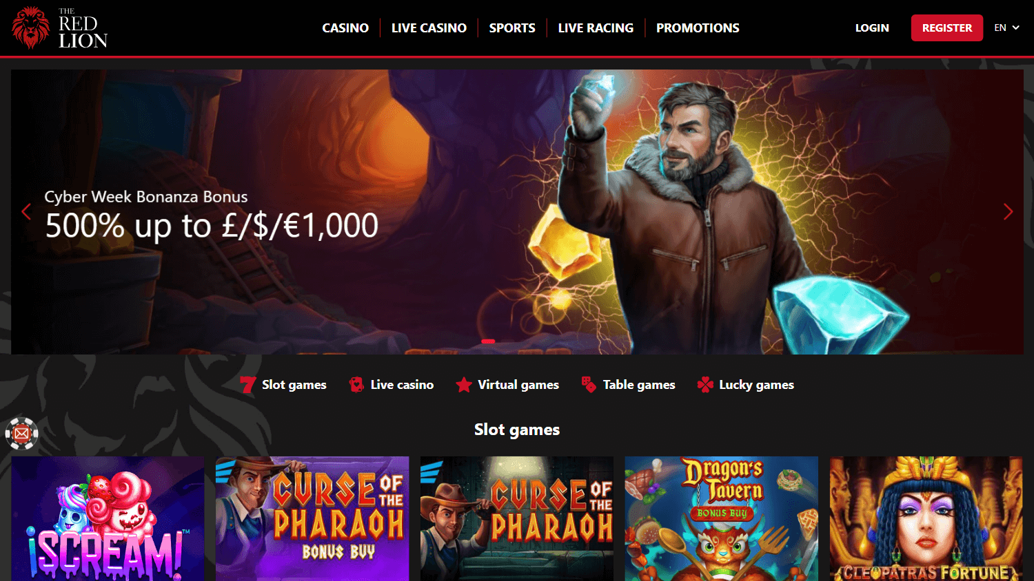 the_red_lion_casino_homepage_desktop