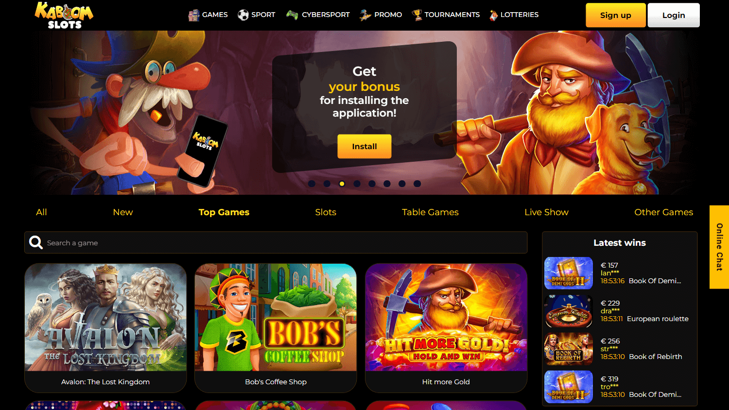 kaboomslots_casino_homepage_desktop