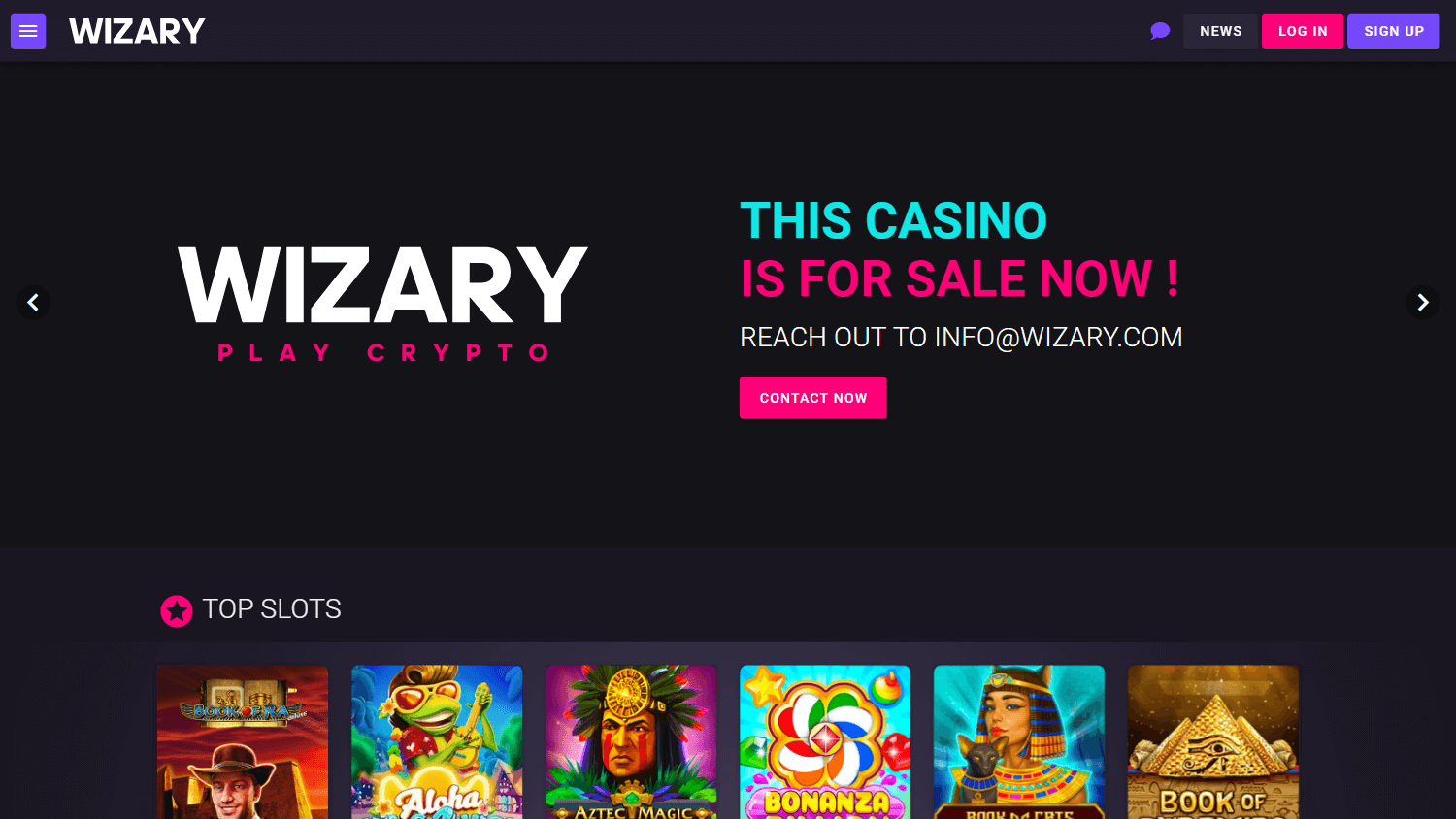 wizary_casino_homepage_desktop