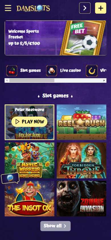 damslots_casino_homepage_mobile