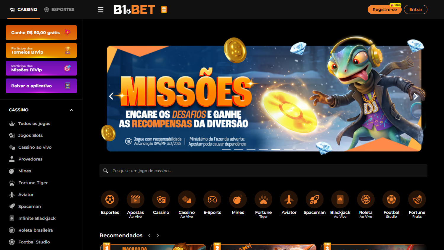 B1BET_Casino_homepage_desktop