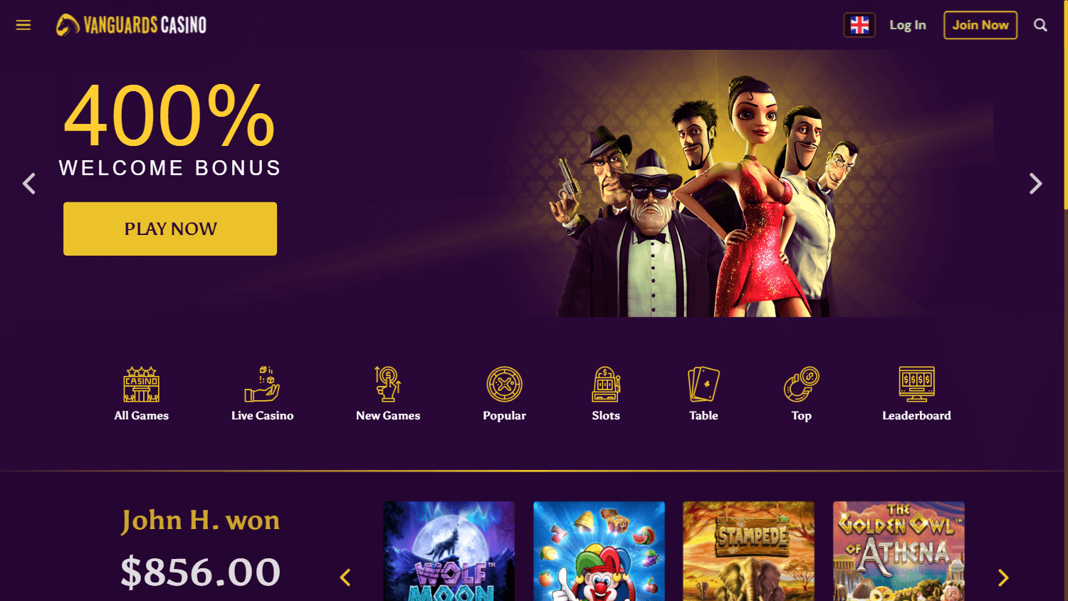 vanguards_casino_homepage_desktop