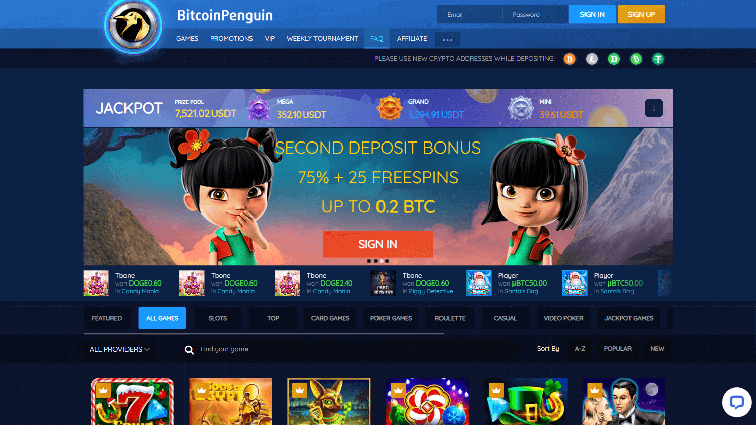bitcoin_penguin_casino_homepage_desktop