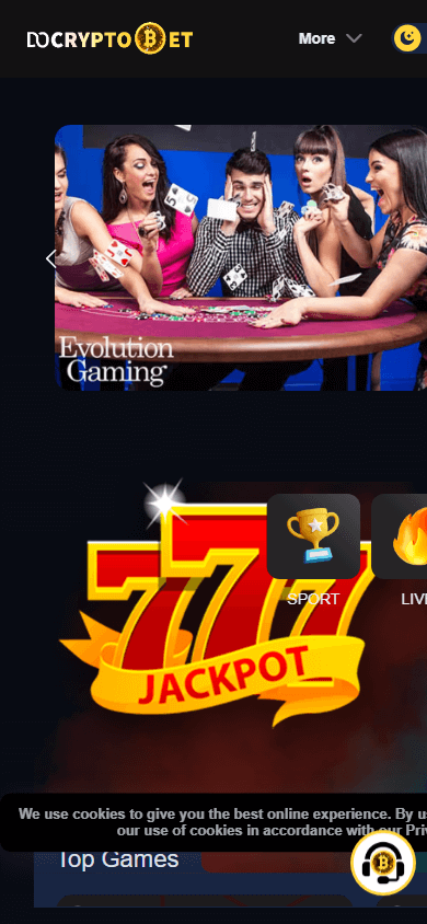 docryptobet_casino_homepage_mobile