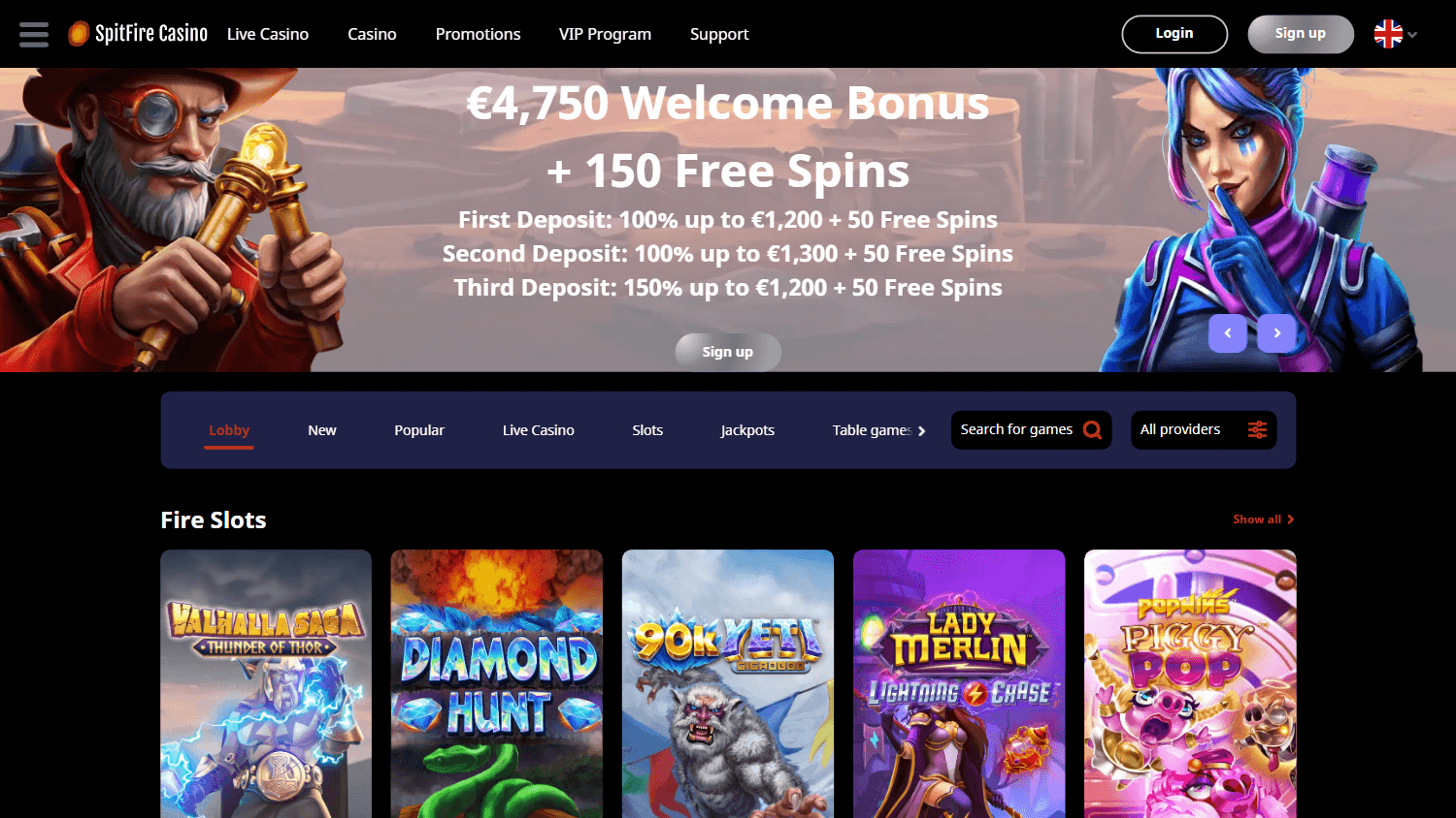 spitfire_casino_homepage_desktop