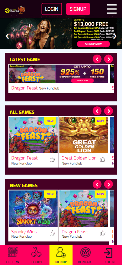 new_funclub_casino_homepage_mobile