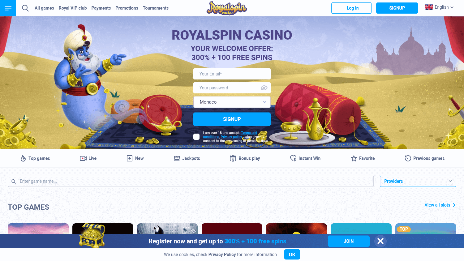 royalspin_casino_homepage_desktop