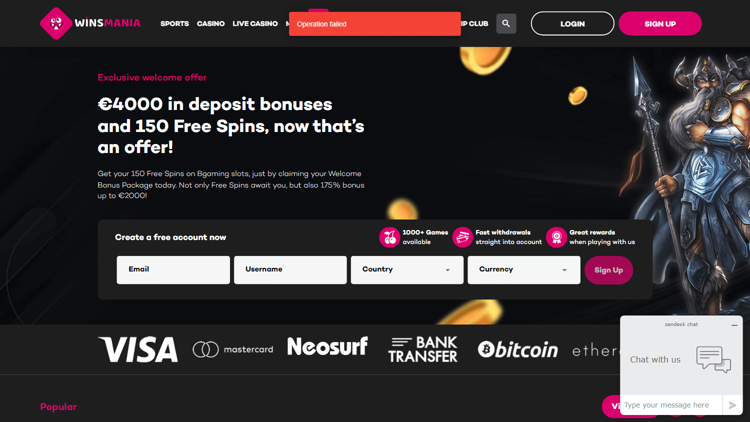 winsmania_casino_homepage_desktop