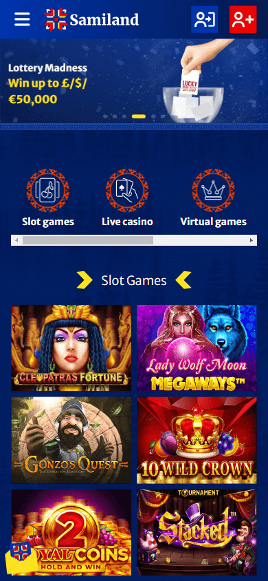 samiland_casino_homepage_mobile