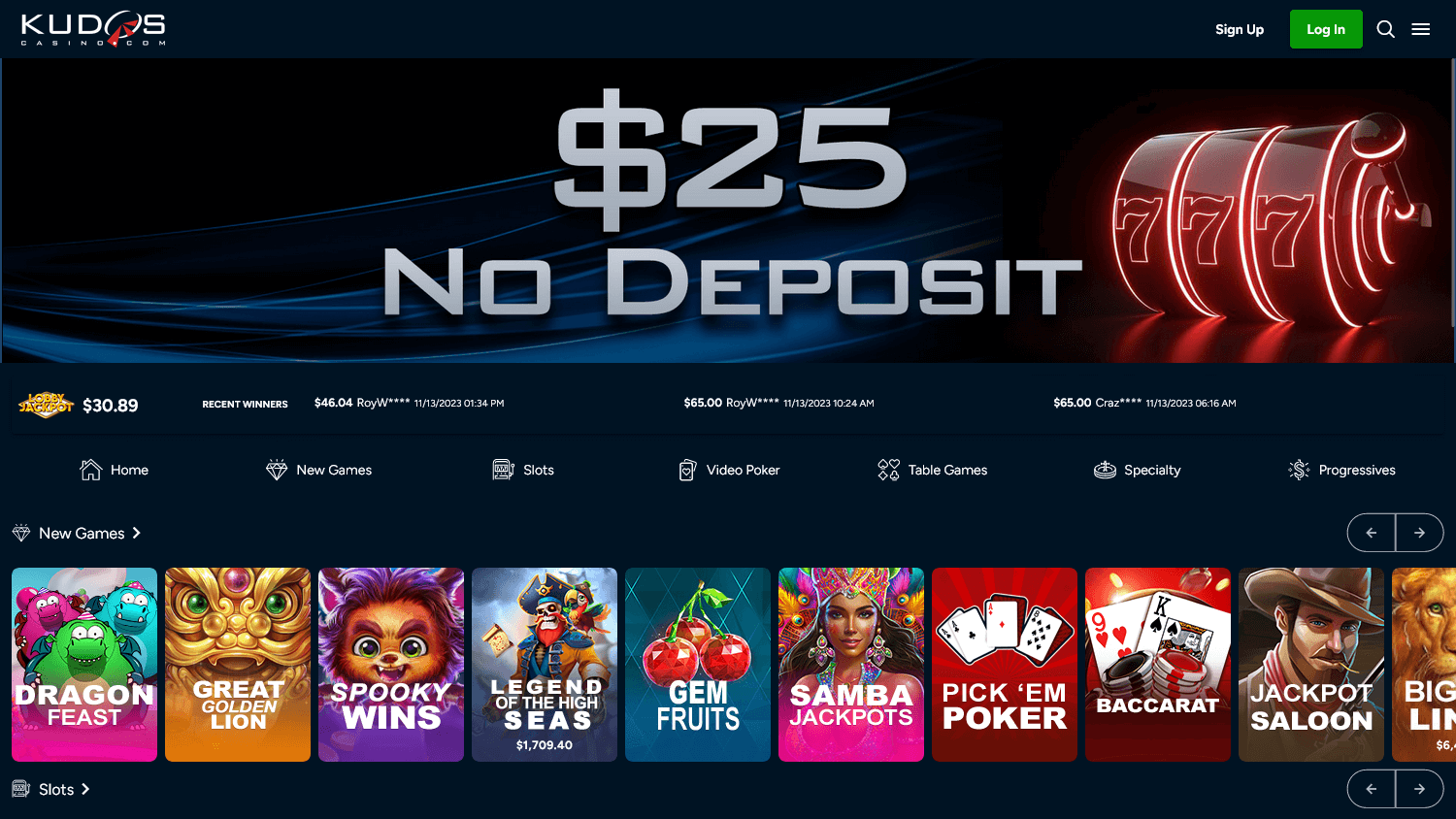 kudos_casino_homepage_desktop