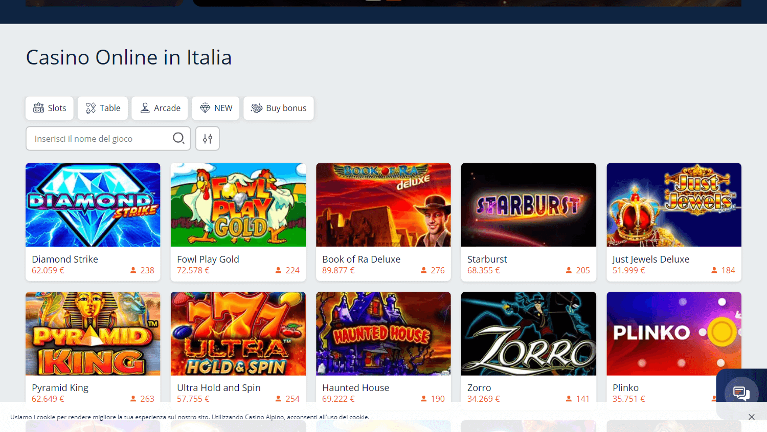 Galleria giochi Casino Alpino