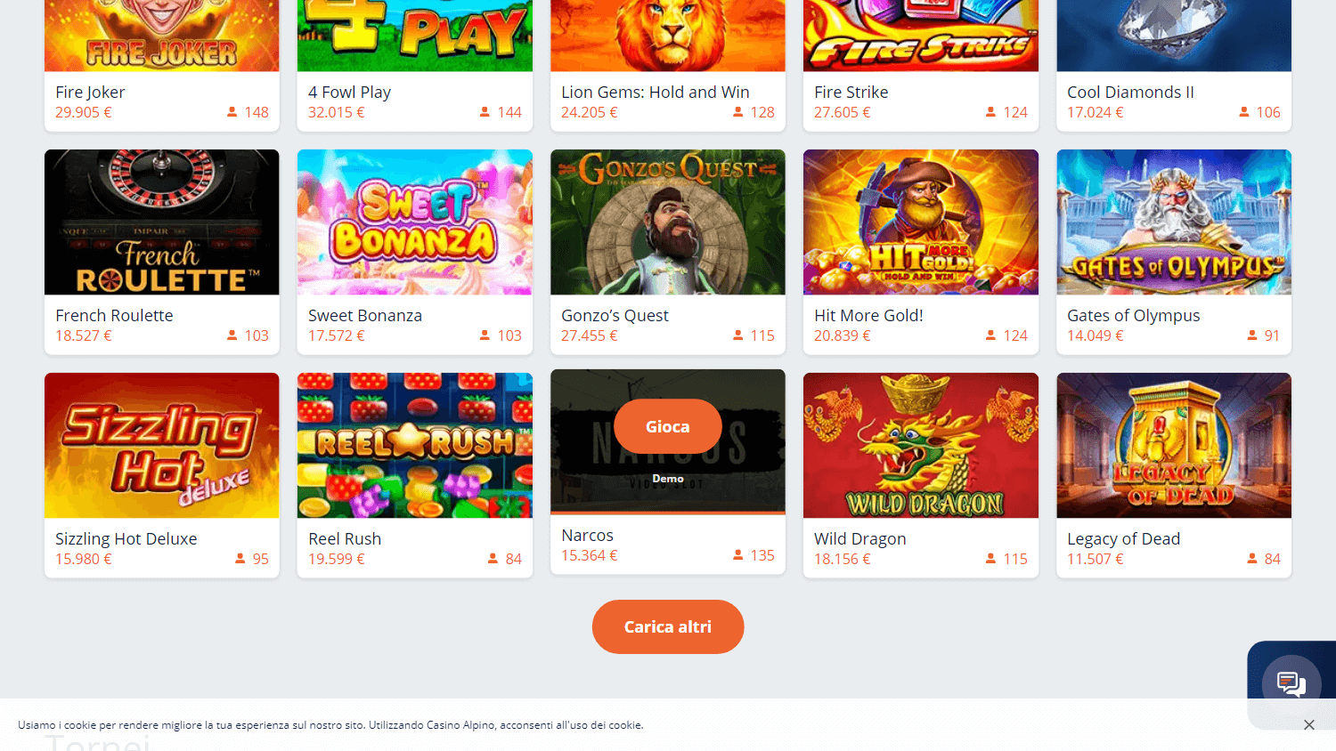 Homepage Alpino Casino