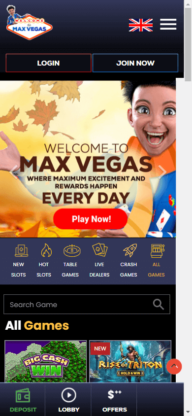 max_vegas_casino_homepage_mobile