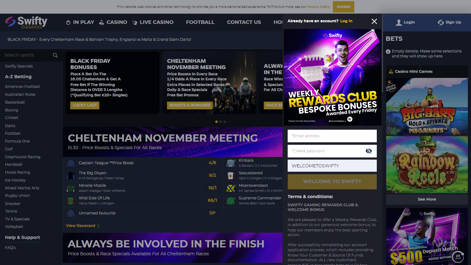 swifty_gaming_casino_homepage_desktop