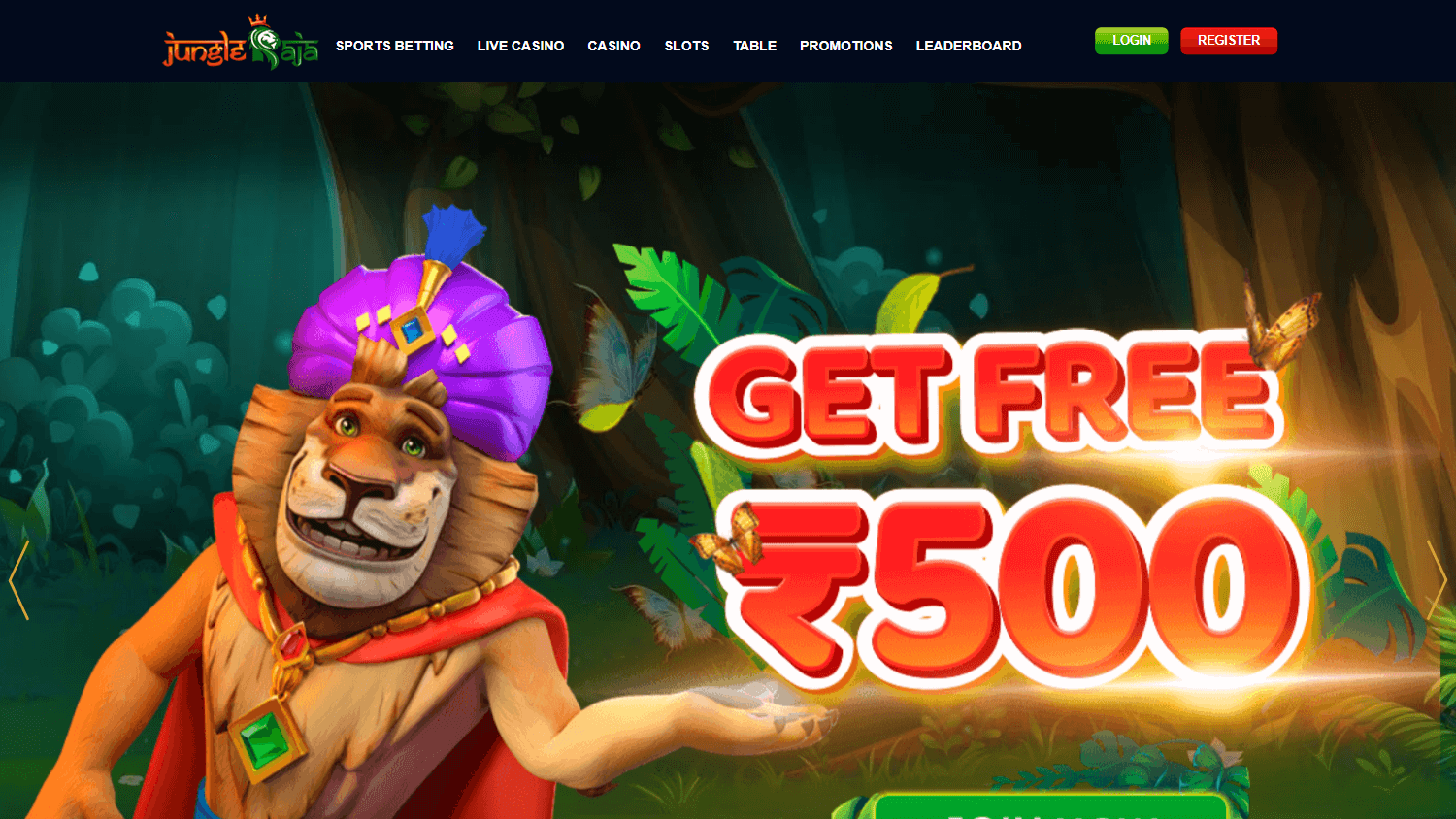 jungle_raja_casino_homepage_desktop