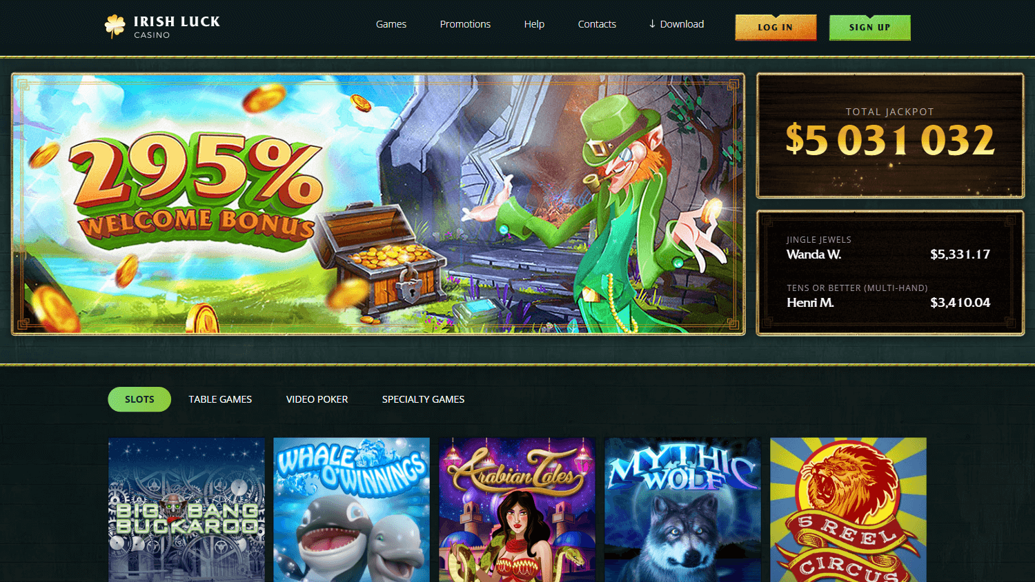 irish_luck_casino_homepage_desktop