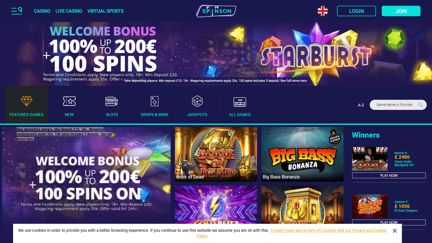 spinson_casino_homepage_desktop