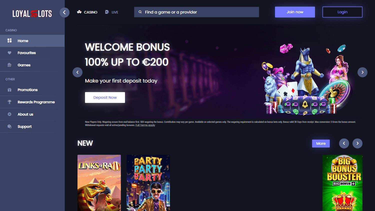 loyalslots_casino_homepage_desktop