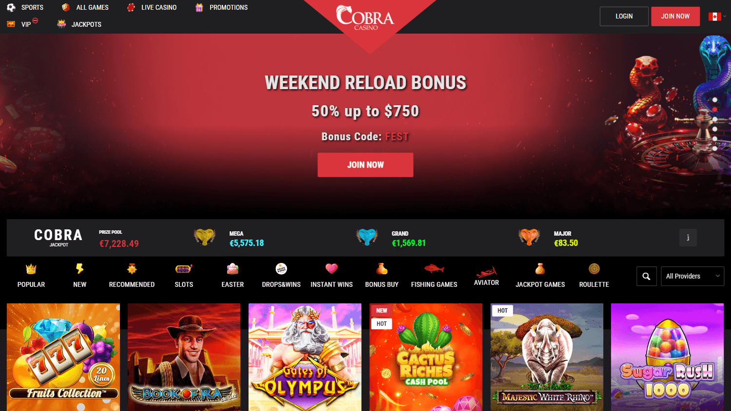 cobra_casino_homepage_desktop