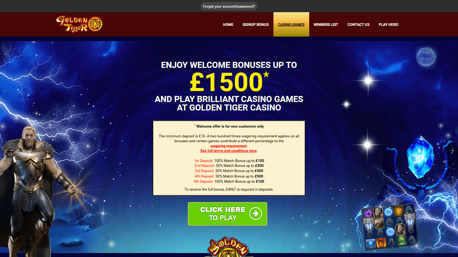 GoldenTigerCasino UK Mobile Casino Review