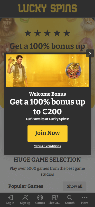 Lucky Spins Mobile Experience