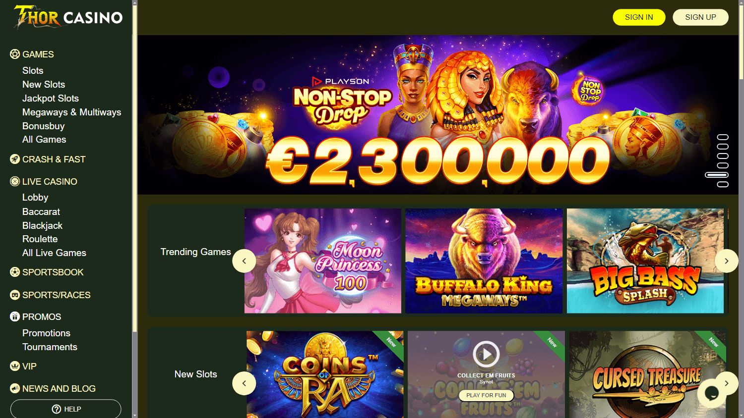 thor casino no deposit bonus codes 2023
